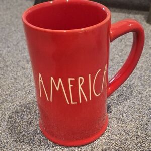 Rae Dunn "America" Beer Mug, Stein, Red